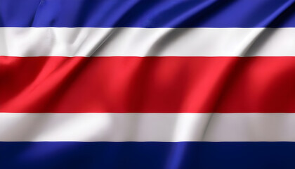Fototapeta premium Flag of Costa Rica blowing in the wind. Full page Costa Rican flying flag. 3D illustration.