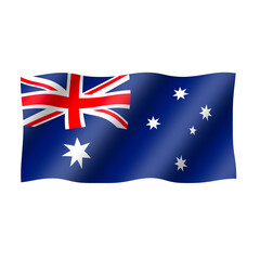 The national flag of australia flies beautifully