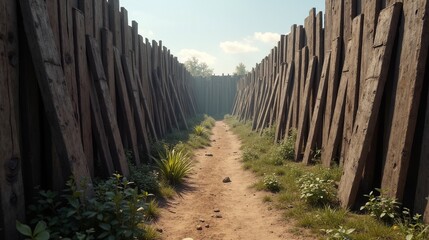 Fototapeta premium Historical trench pathway 