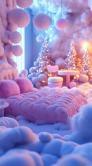 Obraz premium Fluffy Cloud Bedroom.