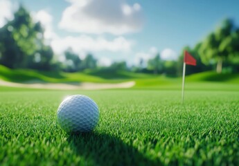 Obraz premium Golf Ball on Green.