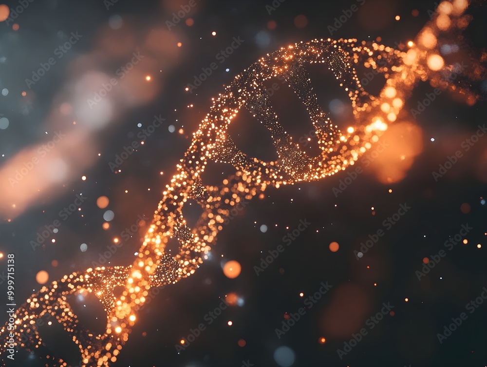 Poster Abstract DNA Structure with Glowing Particles