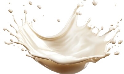 White Chocolate Milk Splash on white background