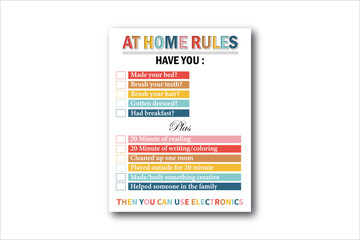 Obraz premium At Home Rules, Chore Home Rules KDP Interior Design