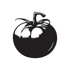 tomato silhouette vector illustration ,tomato black silhouette vector illustration design 
