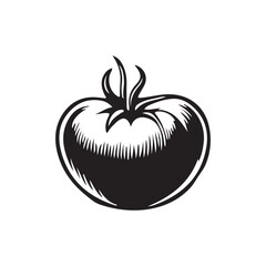 tomato silhouette vector illustration ,tomato black silhouette vector illustration design 