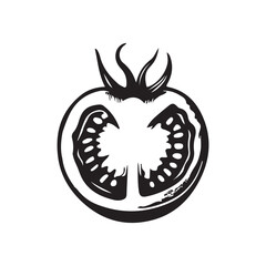 tomato silhouette vector illustration ,tomato black silhouette vector illustration design 