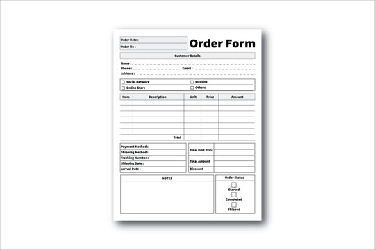 Order Form KDP Interior Design