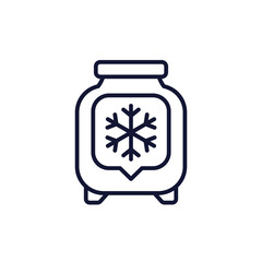 cryo bank, nitrogen cryogenic storage icon, medical cryobank line vector design
