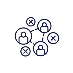 inefficient team line icon with people