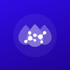 Molecules and drops icon, transparent design