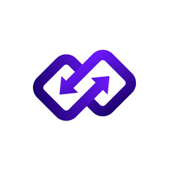 Substitute or replace icon, logo design with arrows