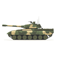 vector military tank flat style on white background .Generative AI