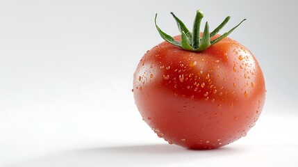 tomato with drops in white background