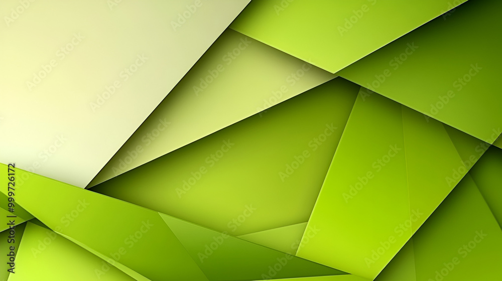 Poster geometric green abstract backdrop with layered triangular shapes and gradients, suitable for design 
