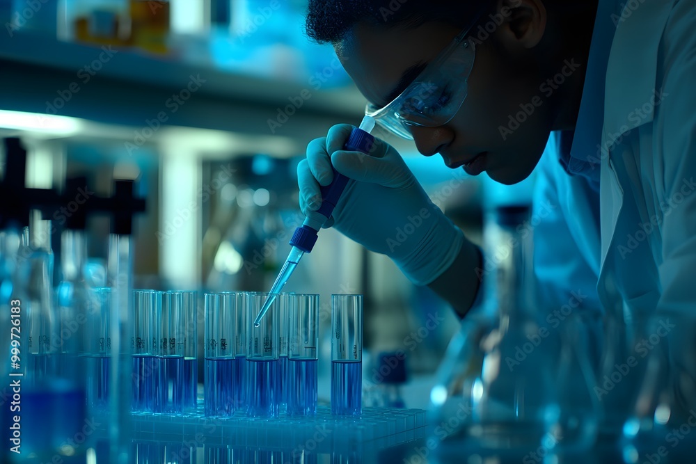 Aufkleber Scientist Conducting Experiment in Laboratory Setting