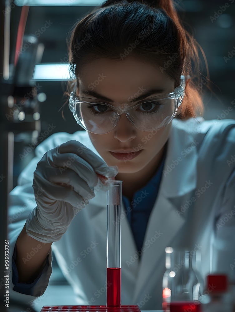 Poster Scientist Conducting Experiment in Laboratory Setting