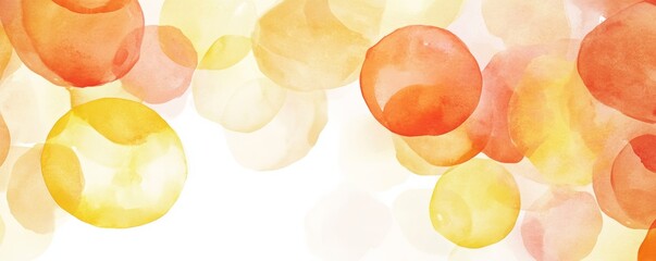 Abstract watercolor circles in warm hues