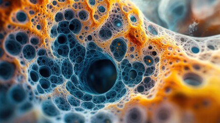 Exploring the Intricate World of Cellular Structures with Vivid Colors and Unique Patterns