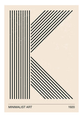 Poster in 70s style with retro alphabet letters