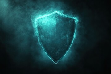 Glowing Shield with Smoke Background