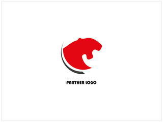 Panther logo design vector illustration isolated template, icon ,  panther with  circle, cute panther face.