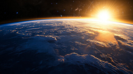 Aerial View of Earth Sunset Clouds Above 