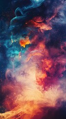 Bright Abstract Shapes and Colors. Vertical background