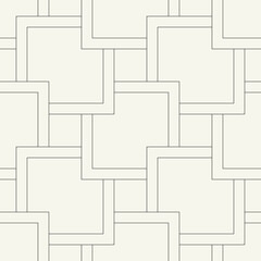 Vector seamless pattern. Geometric swatch with thin squares. Stylish monochrome background. Simple repeating swatch. Monochrome black ornament with concentric elements.