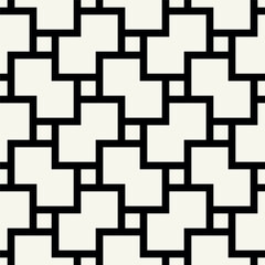 Vector seamless pattern. Geometric bold squares. Stylish monochrome background. Simple repeating swatch. Monochrome black square elements.