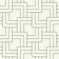 Vector seamless pattern. Geometric thin striped squares. Stylish monochrome background. Simple repeating swatch. Monochrome black ornament with concentric elements.