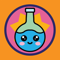 Color funny bottle character vector illustration