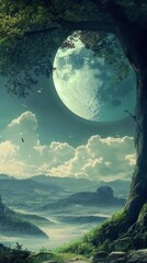 Fototapeta premium moon over the lake