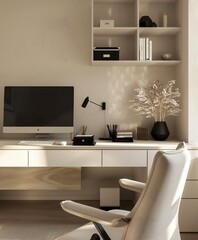 work desk, home office, daylight