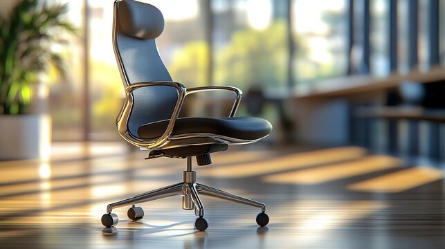 Ergonomic office chair with builtin sensors adjusting posture for comfort, ergonomic design, workplace wellness tech