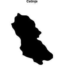 Cetinje municipality blank outline map