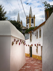 View of a beautiful street in the historic part of the traditional village of Nisa, in Alentejo, Portugal