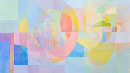 Obraz premium Abstract composition featuring soft colors and geometric shapes.