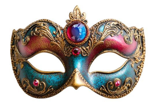 venetian carnival mask on transparent background