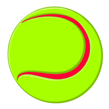green tennis ball with red curved line clip art preview