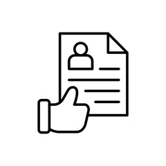 Obraz premium Employment contract outline icons, minimalist vector illustration ,simple transparent graphic element .Isolated on white background