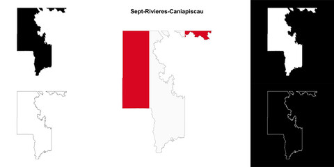 Sept-Rivieres-Caniapiscau (Quebec) outline map set