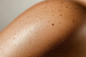 Fototapeta premium Close-up of a human skin surface showcasing texture and pores.