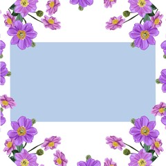 frame with flowers flower, floral, flowers, vector, illustration, design, pink, card, spring, nature, pattern, blossom, art, leaf, plant, summer, beauty, frame