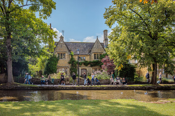 Obraz premium Bourton-on-the-Water, England - August 24 2024 