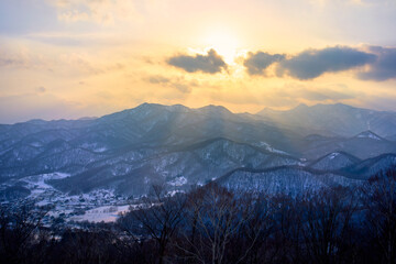 Landscape view of Mountain Moiwa , Famous landmark in sapporo hokkaido japan