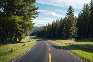 Obraz premium road in the forest