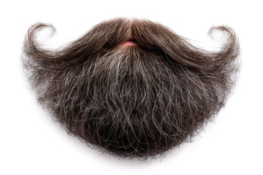 Man's beard isolated on white background