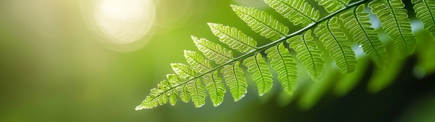 Fototapeta premium Lush Green Fern Details, an intricate closeup revealing the vibrant textures and patterns of fern leaves, showcasing the beauty of nature's design in exquisite detail