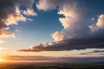 Fototapeta premium A view of the mountains from the top of a hill
